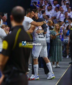 2023-05-10 - 10th May 2023; Wizink Center; Madrid; Spain; Turkish Airlines Euroleague Basketball; Playoff Game 5; Real Madrid vs Partizan Mozzart Bet Belgrade; Sergio Llull (Real Madrid) and willy hernangomez and juancho hernangomez 900/Cordon Press - 10TH MAY 2023; TURKISH AIRLINES EUROLEAGUE BASKETBALL; PLAYOFF GAME 5; REAL MADRID VS PARTIZAN MOZZART BET BELGRADE; - EUROLEAGUE - BASKETBALL