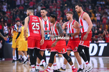 2023-10-13 - Olympiacos Piraeus during the Euroleague, Round 2, match between Olympiacos Piraeus and FC Barcelona at Peace & Friendship Stadium on October 13, 2023, in Athens, Greece. - OLYMPIACOS PIRAEUS VS FC BARCELONA - EUROLEAGUE - BASKETBALL