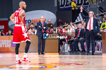 2023-10-19 - Ettore Messina (EA7 Emporio Armani Olimpia Milano) during the basketball game between Real Madrid and EA7 Emporio Armani Olimpia Milano valid for the round 04 of the Euroleague competition played at Wizink Center in Madrid, Spain on Thursday 19 October 2023 - REAL MADRID VS OLIMPIA MILANO - EUROLEAGUE - BASKETBALL
