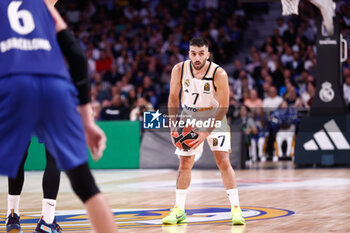 2023-10-26 - Facundo Campazzo of Real Madrid during the Turkish Airlines EuroLeague basketball match between Real Madrid and FC Barcelona on October 26, 2023 at Wizink Center in Madrid, Spain - BASKETBALL - EUROLEAGUE - REAL MADRID V FC BARCELONA - EUROLEAGUE - BASKETBALL
