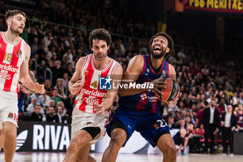 2023-11-10 - Jabari Parker of Fc Barcelona in action against Milos Teodosic of Crvena Zvezda during the Turkish Airlines EuroLeague basketball match between FC Barcelona and KK Crvena Zvezda on November 10, 2023 at Palau Blaugrana in Barcelona, Spain - BASKETBALL - EUROLEAGUE - FC BARCELONA V CRVENA ZVEZDA - EUROLEAGUE - BASKETBALL