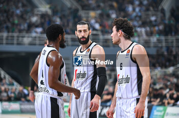 2023-11-17 - 21 Tornike Shengelia with 6 Alessandro Pajola and 9 Jaleen Smith of Virtus Bologna during the Euroleague, Round 9, match between Panathinaikos Athens and Virtus Bologna at Oaka Altion on November 17, 2023, in Athens, Greece. - PANATHINAIKOS ATHENS VS VIRTUS BOLOGNA - EUROLEAGUE - BASKETBALL