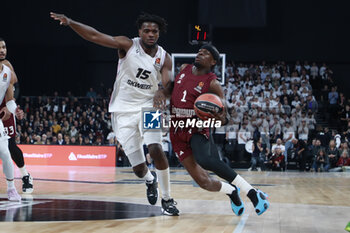 2023-11-23 - Sylvain FRANCISCO of Bayern Munich and John EGBUNU of Lyon during the Turkish Airlines EuroLeague basketball match between LDLC Asvel and Bayern Munich on November 23, 2023 at LDLC Arena in Décines-Charpieu near Lyon, France - BASKETBALL - EUROLEAGUE - ASVEL V BAYERN MUNICH - EUROLEAGUE - BASKETBALL