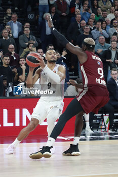 2023-11-23 - Timothe LUWAWU-CABARROT of Lyon and Isaac BONGA of Bayern Munich during the Turkish Airlines EuroLeague basketball match between LDLC Asvel and Bayern Munich on November 23, 2023 at LDLC Arena in Décines-Charpieu near Lyon, France - BASKETBALL - EUROLEAGUE - ASVEL V BAYERN MUNICH - EUROLEAGUE - BASKETBALL
