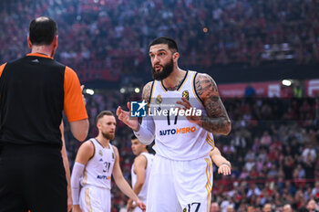 2023-12-05 - 17 Vincent Poirier of Real Madrid during the Euroleague, Round 12, match between Olympiacos Piraeus and Real Madrid at Peace and Friendship stadium on December 5, 2023, in Piraeus, Greece. - OLYMPIACOS PIRAEUS VS REAL MADRID - EUROLEAGUE - BASKETBALL