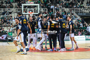 2023-12-07 - Players of Real Madrid during the Euroleague, Round 13, match between Panathinaikos AKTOR Athens and Real Madrid at OAKA Altion Arena on December 7, 2023, in Athens, Greece. - PANATHINAIKOS AKTOR ATHENS VS REAL MADRID - EUROLEAGUE - BASKETBALL