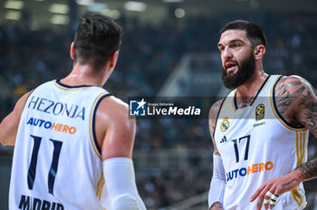 2023-12-07 - 17 Vincent Poirier with 11 Mario Hezonja of Real Madrid during the Euroleague, Round 13, match between Panathinaikos AKTOR Athens and Real Madrid at OAKA Altion Arena on December 7, 2023, in Athens, Greece. - PANATHINAIKOS AKTOR ATHENS VS REAL MADRID - EUROLEAGUE - BASKETBALL