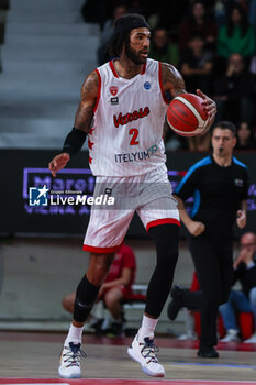 2023-11-02 - Willie Cauley-Stein #2 of Itelyum Varese seen in action during FIBA Europe Cup 2023/24 Regular Season Group I game between Itelyum Varese and BC TSU Tbilisi at Itelyum Arena, Varese, Italy on November 02, 2023 - ITELYUM VARESE V BC TSU TBILISI - FIBA EUROPE CUP - BASKETBALL