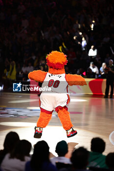 2023-12-31 - Mascot NBA Miami Heat during the All-Star Game LNB 2023, Basketball match between Team France and Team World on December 30, 2023 at Accor Arena in Paris, France - BASKETBALL - ALL-STAR GAME LNB 2023 - FRANCE V WORLD - EVENTS - BASKETBALL