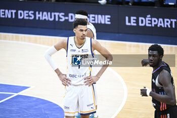 2023-05-16 - Victor Wembanyama during the French championship, Betclic Elite basketball match between Metropolitans 92 (Boulogne-Levallois) and Paris Basketball on May 16, 2023 at Palais des Sports Marcel Cerdan in Levallois, France - BASKETBALL - FRENCH CHAMP - METROPOLITANS V PARIS - FRENCH PRO A - BASKETBALL