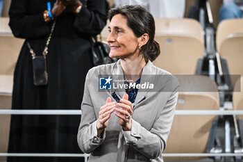 2023-06-15 - French Sports Minister Amelie OUDEA-CASTERA during the French championship, Betclic Elite Basketball match, Playoffs, Final match 3, between Metropolitans 92 (Boulogne - Levallois) and AS Monaco on June 15, 2023 at Roland-Garros stadium in Paris, France - BASKETBALL - FRENCH CHAMP - PLAYOFFS FINAL - METROPOLITANS V MONACO - FRENCH PRO A - BASKETBALL