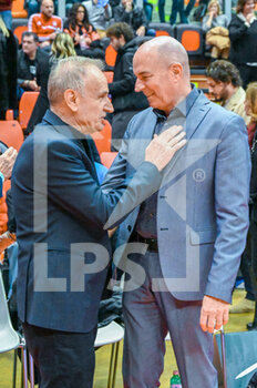 2023-02-23 - Gianni Petrucci (FIT President) and Luca Salvetti (Livorno Mayor) - WORLD CUP QUALIFIERS - ITALY VS UKRAINE - INTERNATIONALS - BASKETBALL