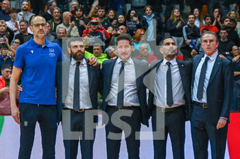 2023-02-23 - Italy team during national anthem - WORLD CUP QUALIFIERS - ITALY VS UKRAINE - INTERNATIONALS - BASKETBALL