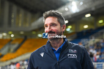 2023-08-09 - Head Coach GIANMARCO
POZZECCO of Italy during the Aegean Acropolis Tournament match between Italy and Serbia at Oaka Stadium on August 9, 2023, in Athens, Greece. - AEGEAN ACROPOLIS TOURNAMENT - SERBIA VS ITALY - INTERNATIONALS - BASKETBALL