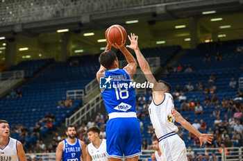 2023-08-09 - 18 MATTEO SPAGNOLO of Italy during the Aegean Acropolis Tournament match between Italy and Serbia at Oaka Stadium on August 9, 2023, in Athens, Greece. - AEGEAN ACROPOLIS TOURNAMENT - SERBIA VS ITALY - INTERNATIONALS - BASKETBALL