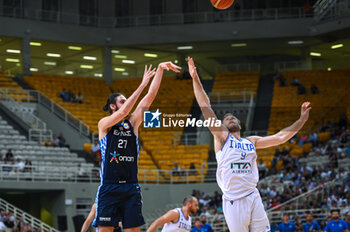 2023-08-10 - 27 GEORGIOS TSALBOURIS of Greece during the Aegean Acropolis Tournament match between Greece and Italy at Oaka Stadium on August 10, 2023, in Athens, Greece. - AEGEAN ACROPOLIS TOURNAMENT - GREECE VS ITALY - INTERNATIONALS - BASKETBALL