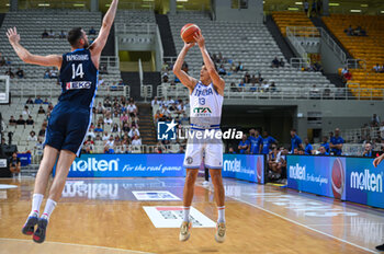 2023-08-10 - 13 SIMONE FONTECCHIO of Italy during the Aegean Acropolis Tournament match between Greece and Italy at Oaka Stadium on August 10, 2023, in Athens, Greece. - AEGEAN ACROPOLIS TOURNAMENT - GREECE VS ITALY - INTERNATIONALS - BASKETBALL