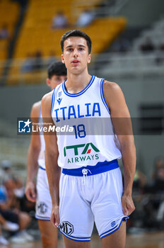 2023-08-10 - 18 MATTEO SPAGNOLO of Italy during the Aegean Acropolis Tournament match between Greece and Italy at Oaka Stadium on August 10, 2023, in Athens, Greece. - AEGEAN ACROPOLIS TOURNAMENT - GREECE VS ITALY - INTERNATIONALS - BASKETBALL
