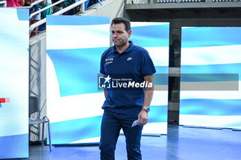 2023-08-08 - Head Coach DIMITRIS ITOUDIS of Greece during the Aegean Acropolis Tournament match between Greece and Serbia at Oaka Stadium on August 8, 2023, in Athens, Greece. - AEGEAN ACROPOLIS TOURNAMENT - GREECE VS SERBIA - INTERNATIONALS - BASKETBALL