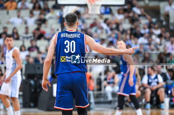2023-08-08 - 30 ALEKSA AVRAMOVIC of Serbia during the Aegean Acropolis Tournament match between Greece and Serbia at Oaka Stadium on August 8, 2023, in Athens, Greece. - AEGEAN ACROPOLIS TOURNAMENT - GREECE VS SERBIA - INTERNATIONALS - BASKETBALL