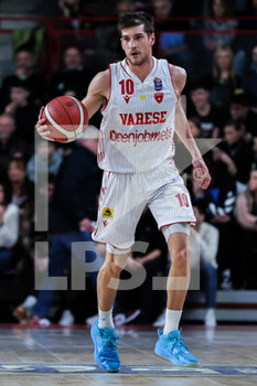 2023-01-28 - Giovanni De Nicolao #10 of Pallacanestro Varese OpenJobMetis in action during LBA Lega Basket A 2022/23 Regular Season game between Pallacanestro Varese OpenJobMetis and Germani Brescia at Palasport Lino Oldrini, Varese, Italy on January 28, 2023 - OPENJOBMETIS VARESE VS GERMANI BRESCIA - ITALIAN SERIE A - BASKETBALL