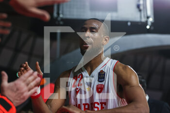 2023-01-28 - Markel Brown #22 of Pallacanestro Varese OpenJobMetis celebrates the victory at the end of the match during LBA Lega Basket A 2022/23 Regular Season game between Pallacanestro Varese OpenJobMetis and Germani Brescia at Palasport Lino Oldrini, Varese, Italy on January 28, 2023 - OPENJOBMETIS VARESE VS GERMANI BRESCIA - ITALIAN SERIE A - BASKETBALL