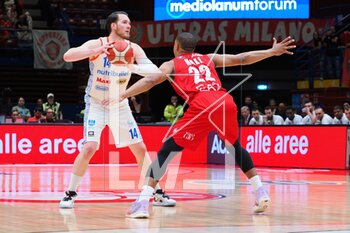 2023-04-23 - Michal Sokolowski (Nutribullet Treviso Basket) thwarted by Timothe Luwawu-Cabarrot (EA7 Emporio Armani Olimpia Milano) - EA7 EMPORIO ARMANI MILANO VS NUTRIBULLET TREVISO BASKET - ITALIAN SERIE A - BASKETBALL