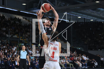 2023-05-07 - Alessandro Pajola (Segafredo Virtus Bologna) thwarted by Colbey Ross (Openjobmetis Varese) during the LBA italian basketball championship match Segafredo Virtus Bologna Vs. Openjobmetis Varese - Bologna, Italy, May 07, 2023 at Segafredo Arena - Photo: Michele Nucci - VIRTUS SEGAFREDO BOLOGNA VS OPENJOBMETIS VARESE - ITALIAN SERIE A - BASKETBALL