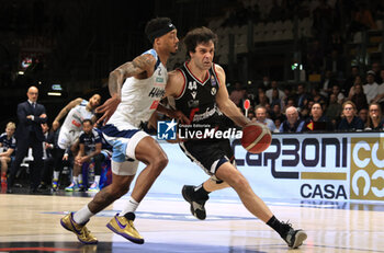 2023-05-15 - Milos Teodosic (Segafredo Virtus Bologna) thwarted by Marcquise Reed (Happy Casa Brindisi) during game 2 of the playoff quarter-finals of the Italian A1 basketball championship match Segafredo Virtus Bologna Vs. Happy Casa Brindisi - Bologna, Italy, May 15, 2023 at Segafredo Arena - Photo: Michele Nucci - PLAYOFF - VIRTUS BOLOGNA VS NEW BASKET BRINDISI - ITALIAN SERIE A - BASKETBALL
