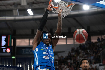 2023-10-01 - Dunk of Kenny Gabriel of Germani Basket Brescia in action during the match between Germani Basket Brescia and Carpegna Prosciutto Pesaro, regular season of A1 Italian Basketball Championship 2023/2024 at PalaLeonessa A2A on October 1, 2023, Brixia, Italy. - GERMANI BRESCIA VS CARPEGNA PROSCIUTTO PESARO - ITALIAN SERIE A - BASKETBALL