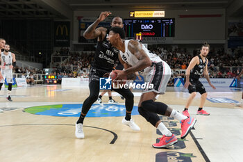 2023-10-15 - Jordan Mickey of Virtus Segafredo Bologna in action during the match between Dolomiti Trentino Energia and Virtus Segafredo Bologna, regular season of A1 Italian Basketball Championship 2023/2024 at il T Quotidiano Arena on October 15, 2023, Trento, Italy. - DOLOMITI ENERGIA TRENTINO VS VIRTUS SEGAFREDO BOLOGNA - ITALIAN SERIE A - BASKETBALL