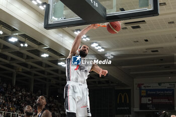 2023-10-15 - Dunk of Tornik Shengelia of Virtus Segafredo Bologna during the match between Dolomiti Trentino Energia and Virtus Segafredo Bologna, regular season of A1 Italian Basketball Championship 2023/2024 at il T Quotidiano Arena on October 15, 2023, Trento, Italy. - DOLOMITI ENERGIA TRENTINO VS VIRTUS SEGAFREDO BOLOGNA - ITALIAN SERIE A - BASKETBALL