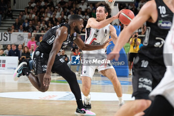 2023-10-15 - Alessandro Pajola of Virtus Segafredo Bologna in action during the match between Dolomiti Trentino Energia and Virtus Segafredo Bologna, regular season of A1 Italian Basketball Championship 2023/2024 at il T Quotidiano Arena on October 15, 2023, Trento, Italy. - DOLOMITI ENERGIA TRENTINO VS VIRTUS SEGAFREDO BOLOGNA - ITALIAN SERIE A - BASKETBALL