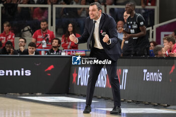 2023-10-15 - Exultation of Paolo Galbiati head coach of Dolomiti Trentino Energia during the match between Dolomiti Trentino Energia and Virtus Segafredo Bologna, regular season of A1 Italian Basketball Championship 2023/2024 at il T Quotidiano Arena on October 15, 2023, Trento, Italy. - DOLOMITI ENERGIA TRENTINO VS VIRTUS SEGAFREDO BOLOGNA - ITALIAN SERIE A - BASKETBALL