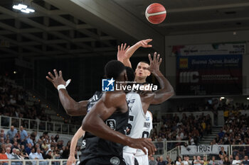 2023-10-15 - Andrejs Grazulis of Dolomiti Trentino Energia in action during the match between Dolomiti Trentino Energia and Virtus Segafredo Bologna, regular season of A1 Italian Basketball Championship 2023/2024 at il T Quotidiano Arena on October 15, 2023, Trento, Italy. - DOLOMITI ENERGIA TRENTINO VS VIRTUS SEGAFREDO BOLOGNA - ITALIAN SERIE A - BASKETBALL