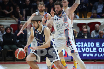 2023-01-22 - Alessandro Cassese (UEB Gesteco Cividale) thwarted by Alessandro Panni (Fortitudo Flats Service Bologna)  the Italian basketball Lnp A2 series championship match Fortitudo Flats Service Bologna Vs. UEB Gesteco Cividale - Bologna, Italy, January 22, 2023 at Paladozza sport palace - Photo: Michele Nucci - FORTITUDO FLATS SERVICE BOLOGNA VS UEB CIVIDALE - ITALIAN SERIE A2 - BASKETBALL