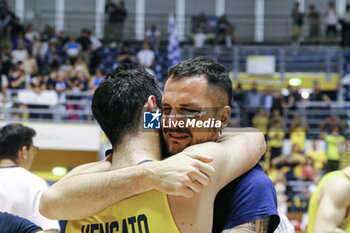 2023-06-03 - Nicolo De Vico (Reale Mutua Basket Torino) and #3 Luca Vencato (Reale Mutua Basket Torino) - PLAYOFF - REALE MUTUA TORINO VS GRUPPO MASCIO TREVIGLIO - ITALIAN SERIE A2 - BASKETBALL