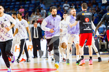 2023-04-30 - Sergio Llull (Real Madrid) during the warm up before the basketball match between Real Madrid and Zaragoza Basket valid for the matchday 30 of the spanish basketball league ACB called “Liga Endesa” played at Wizink Center in Madrid on Sunday 30 April 2023 - REAL MADRID VS ZARAGOZA - SPANISH LIGA ENDESA ACB - BASKETBALL