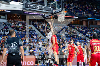 2023-04-30 - Eli John Ndiaye (Real Madrid) in action during the basketball match between Real Madrid and Zaragoza Basket valid for the matchday 30 of the spanish basketball league ACB called “Liga Endesa” played at Wizink Center in Madrid on Sunday 30 April 2023 - REAL MADRID VS ZARAGOZA - SPANISH LIGA ENDESA ACB - BASKETBALL