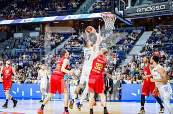 2023-04-30 - Vincent Poirier (Real Madrid) in action during the basketball match between Real Madrid and Zaragoza Basket valid for the matchday 30 of the spanish basketball league ACB called “Liga Endesa” played at Wizink Center in Madrid on Sunday 30 April 2023 - REAL MADRID VS ZARAGOZA - SPANISH LIGA ENDESA ACB - BASKETBALL