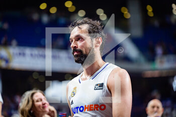 2023-04-30 - Sergio Llull (Real Madrid) at the end of the basketball match between Real Madrid and Zaragoza Basket valid for the matchday 30 of the spanish basketball league ACB called “Liga Endesa” played at Wizink Center in Madrid on Sunday 30 April 2023 - REAL MADRID VS ZARAGOZA - SPANISH LIGA ENDESA ACB - BASKETBALL
