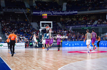 2023-11-26 - Mario Hezonja of Real Madrid seen dunking to the basket during the ACB Spanish league match between Real Madrid and Morabanc Andorra at Wizink Center in Madrid, Spain. - REAL MADRID VS MORABANC ANDORRA - SPANISH LIGA ENDESA ACB - BASKETBALL