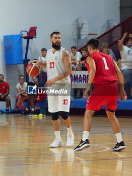 2023-09-09 - Davide Bonacini (Urania Basket Milano) thwarted by Antonio Sabatino (Juvi Cremona) - URANIA MILANO VS CREMONA - SUPERCOPPA LNP - BASKETBALL