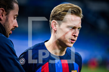 2023-03-02 - Frenkie de Jong (Barcelona) before the football match between
Real Madrid and Barcelona valid for the semifinal of the “Copa del Rey” Spanish cup celebrated in Madrid, Spain at Bernabeu stadium on Thursday 02 March 2023 - REAL MADRID VS BARCELONA - SPANISH CUP - SOCCER