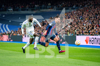 2023-03-02 - Antonio Rüdiger (Real Madrid) and Ferran Torres (Barcelona) in action during the football match between
Real Madrid and Barcelona valid for the semifinal of the “Copa del Rey” Spanish cup celebrated in Madrid, Spain at Bernabeu stadium on Thursday 02 March 2023 - REAL MADRID VS BARCELONA - SPANISH CUP - SOCCER