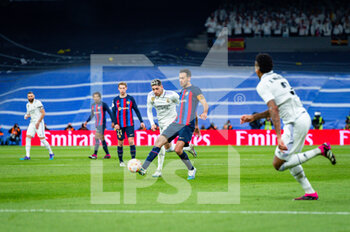 2023-03-02 - Sergio Busquets (Barcelona) in action during the football match between
Real Madrid and Barcelona valid for the semifinal of the “Copa del Rey” Spanish cup celebrated in Madrid, Spain at Bernabeu stadium on Thursday 02 March 2023 - REAL MADRID VS BARCELONA - SPANISH CUP - SOCCER