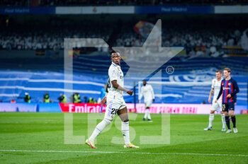 2023-03-02 - Vinícius Júnior (Real Madrid) in action during the football match between
Real Madrid and Barcelona valid for the semifinal of the “Copa del Rey” Spanish cup celebrated in Madrid, Spain at Bernabeu stadium on Thursday 02 March 2023 - REAL MADRID VS BARCELONA - SPANISH CUP - SOCCER