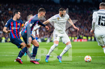 2023-03-02 - Karim Benzema (Real Madrid) in action during the football match between
Real Madrid and Barcelona valid for the semifinal of the “Copa del Rey” Spanish cup celebrated in Madrid, Spain at Bernabeu stadium on Thursday 02 March 2023 - REAL MADRID VS BARCELONA - SPANISH CUP - SOCCER