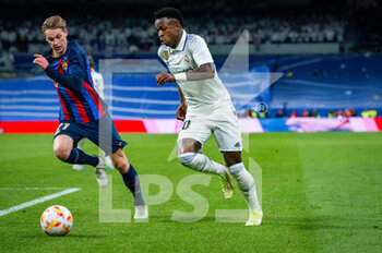 2023-03-02 - Vinícius Júnior (Real Madrid) and Frenkie de Jong (Barcelona) in action during the football match between
Real Madrid and Barcelona valid for the semifinal of the “Copa del Rey” Spanish cup celebrated in Madrid, Spain at Bernabeu stadium on Thursday 02 March 2023 - REAL MADRID VS BARCELONA - SPANISH CUP - SOCCER