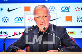 2023-03-16 - Didier DESCHAMPS of France during the French football team's press conference announcing the list of players selected for the start of the UEFA Euro 2024 qualifiers on March 16, 2023 at the headquarters of the FFF in Paris, France - FOOTBALL - FRANCE - PRESS CONFERENCE OF COACH DIDIER DESCHAMPS - OTHER - SOCCER